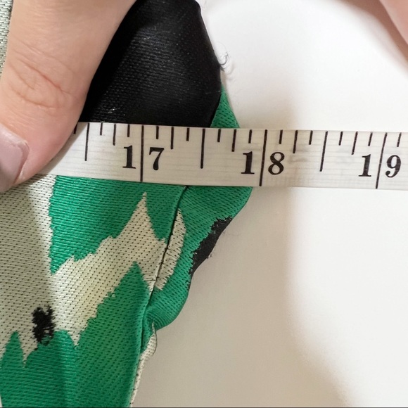 Rachel Antonoff Dress Green Black Floral Eliora Low Back Fit & Flare Size 12 - Picture 14 of 16